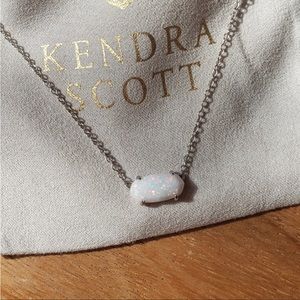 Silver chain White Opal Kendra Scott necklace